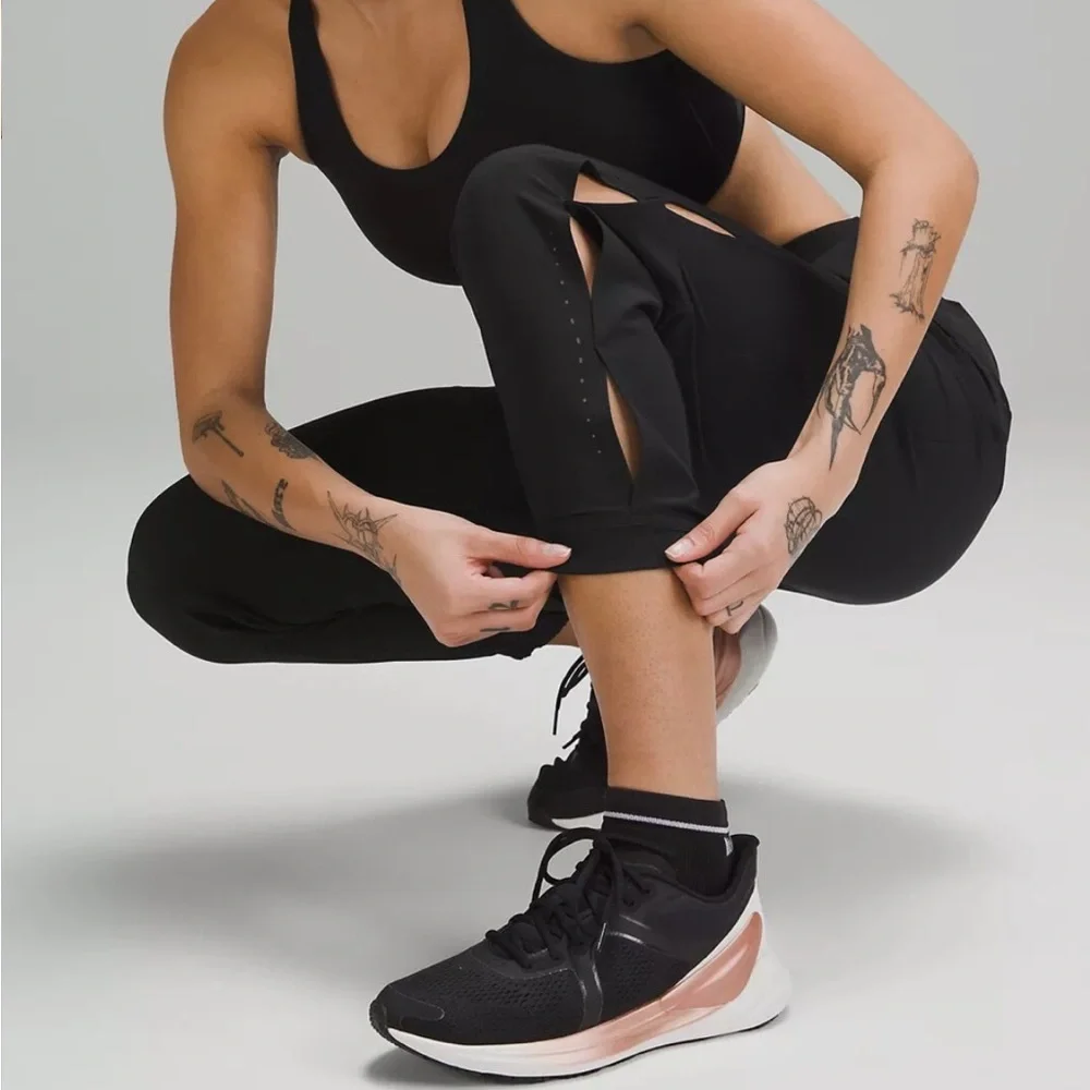 Lululemon Adapted State High Rise Jogger *Airflow” Leg Slits Black Color SZ 10